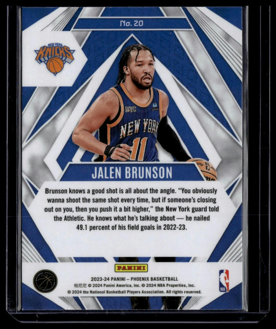 2023-24 Panini Phoenix #20 Jalen Brunson Paragon Phoenix Blue Ice