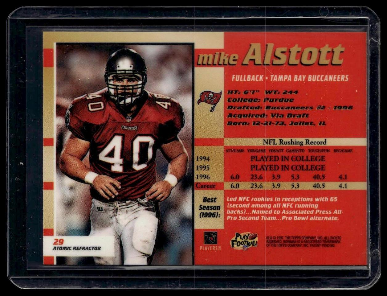 1997 Bowman's Best #29 Mike Alstott Atomic Refractors