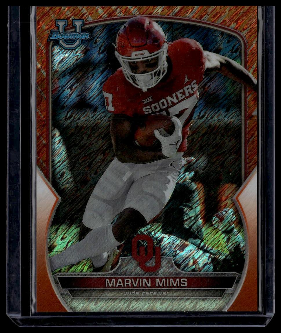 2022 Bowman University Chrome #4 Marvin Mims Orange Shimmer Refractor #/25