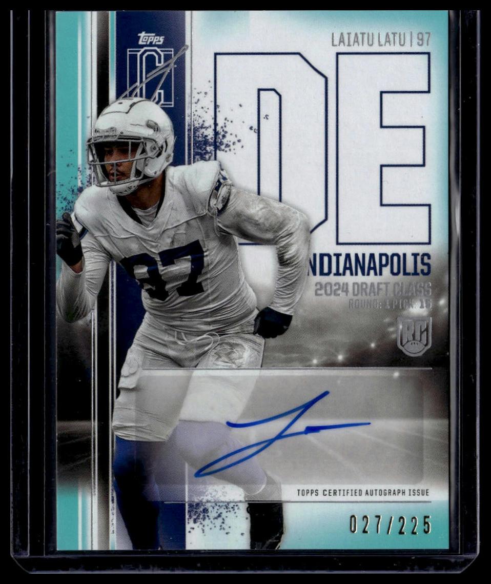 2024 Topps Signature Class Laiatu Latu Rookie Class Auto Variation Teal #/225