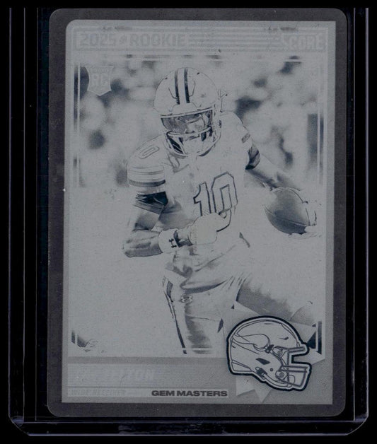 2025 Score #60 Tai Felton Printing Plates Black #/1