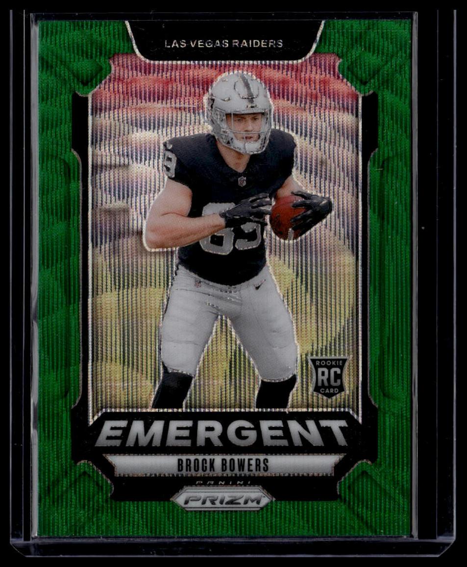 2024 Panini Prizm #8 Brock Bowers Emergent Green Wave Prizm