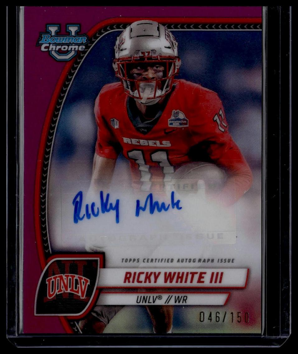 2024 Bowman University Chrome Ricky White Prospect Autographs Fuchsia /150