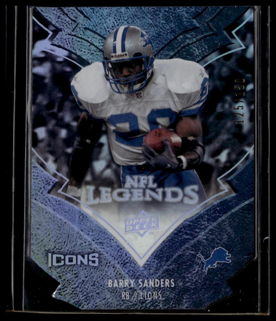 2008 Upper Deck Icons #LEG1 Barry Sanders NFL Legends Silver Die Cut #/150