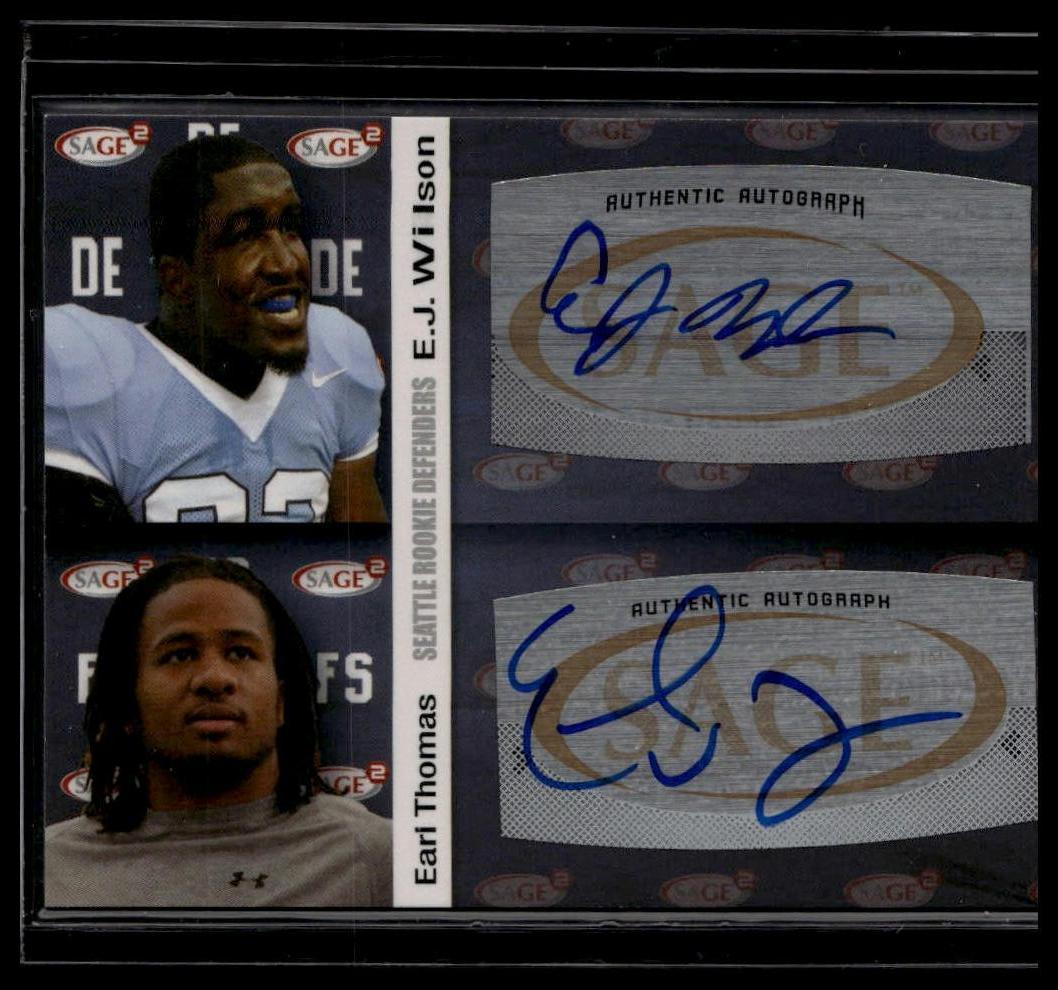 2010 SAGE Squared #A34 E.J. Wilson / Earl Thomas Dual Autographs