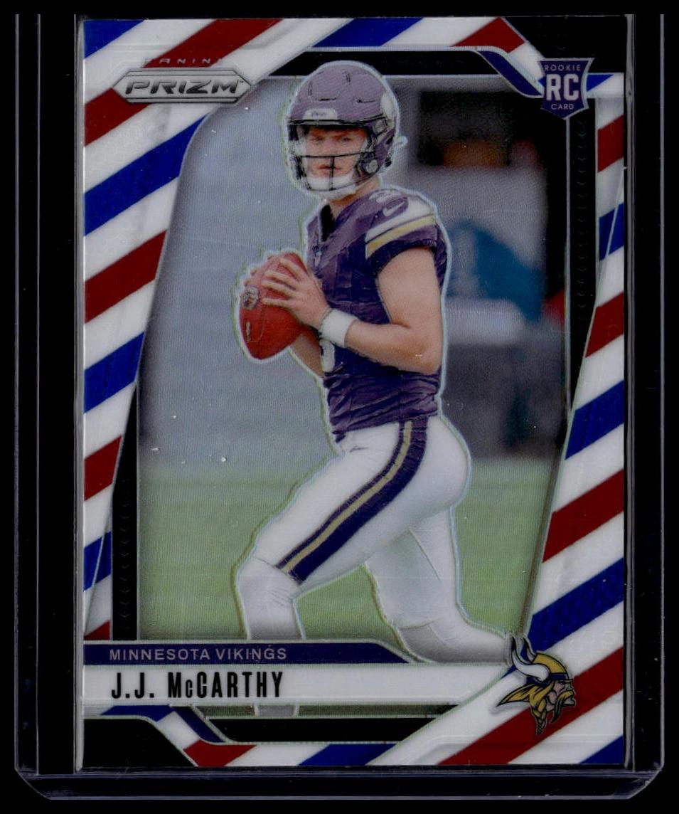 2024 Panini Prizm #400 J.J. McCarthy Red White and Blue