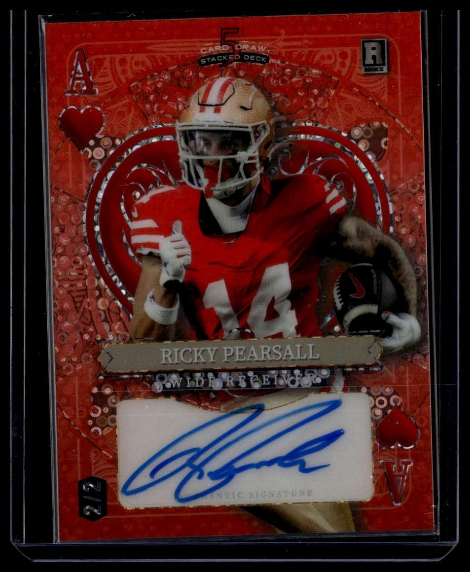 2024 Wild Card 5 Card Draw Stacked Deck Ricky Pearsall Auto Red #/2