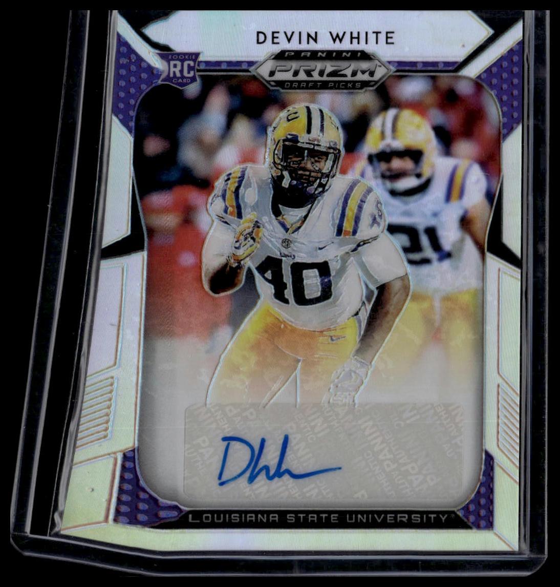 2019 Panini Prizm Draft Picks #195 Devin White Silver Auto