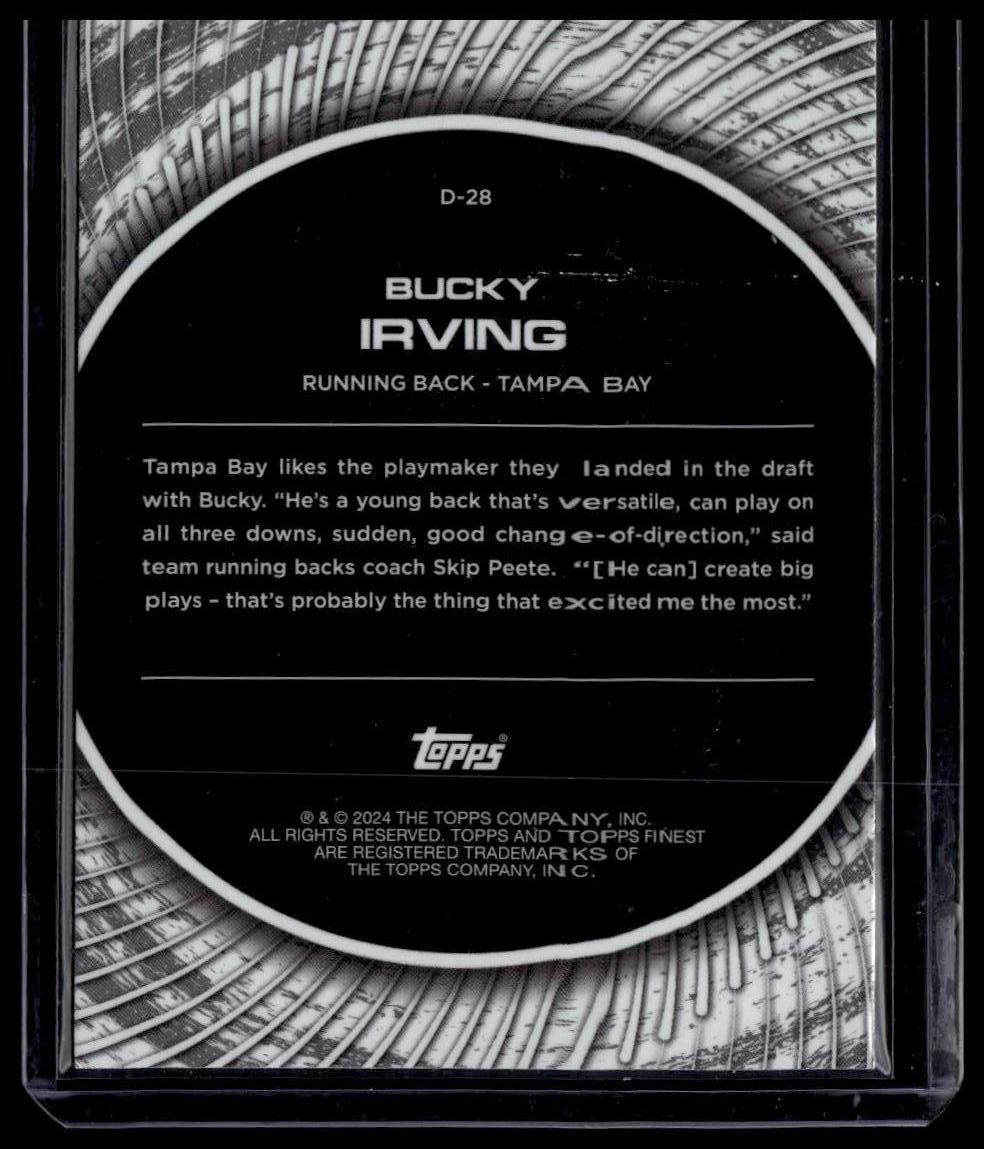 2024 Finest #D-28 Bucky Irving Debut Checkerboard Refractor