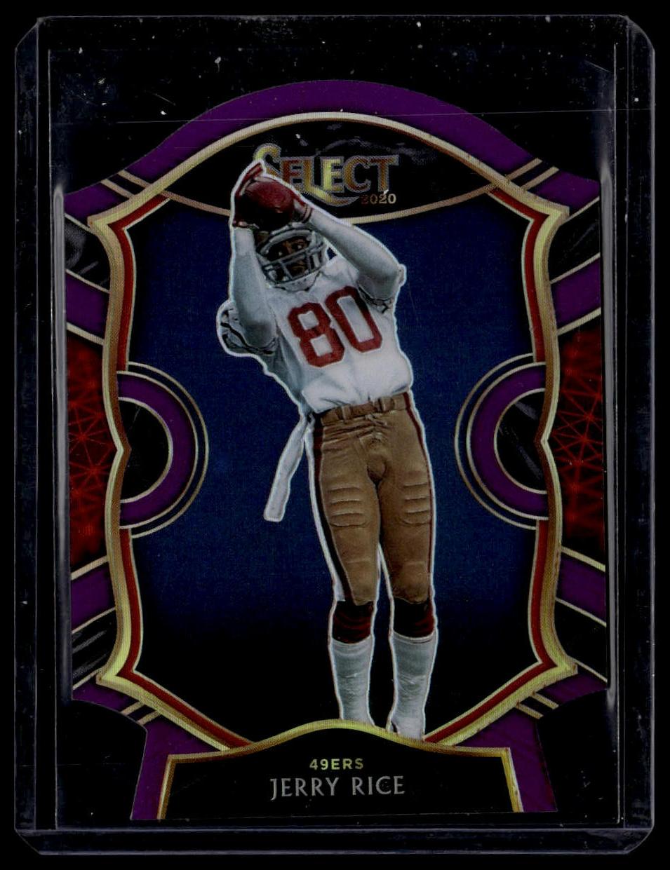 2020 Panini Select #20 Jerry Rice Purple Prizm Die Cut