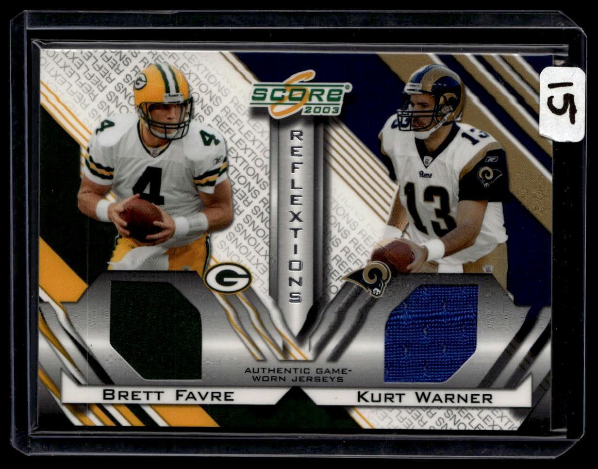 2003 Score #R-6 Brett Favre / Kurt Warner Reflextions Jerseys /250