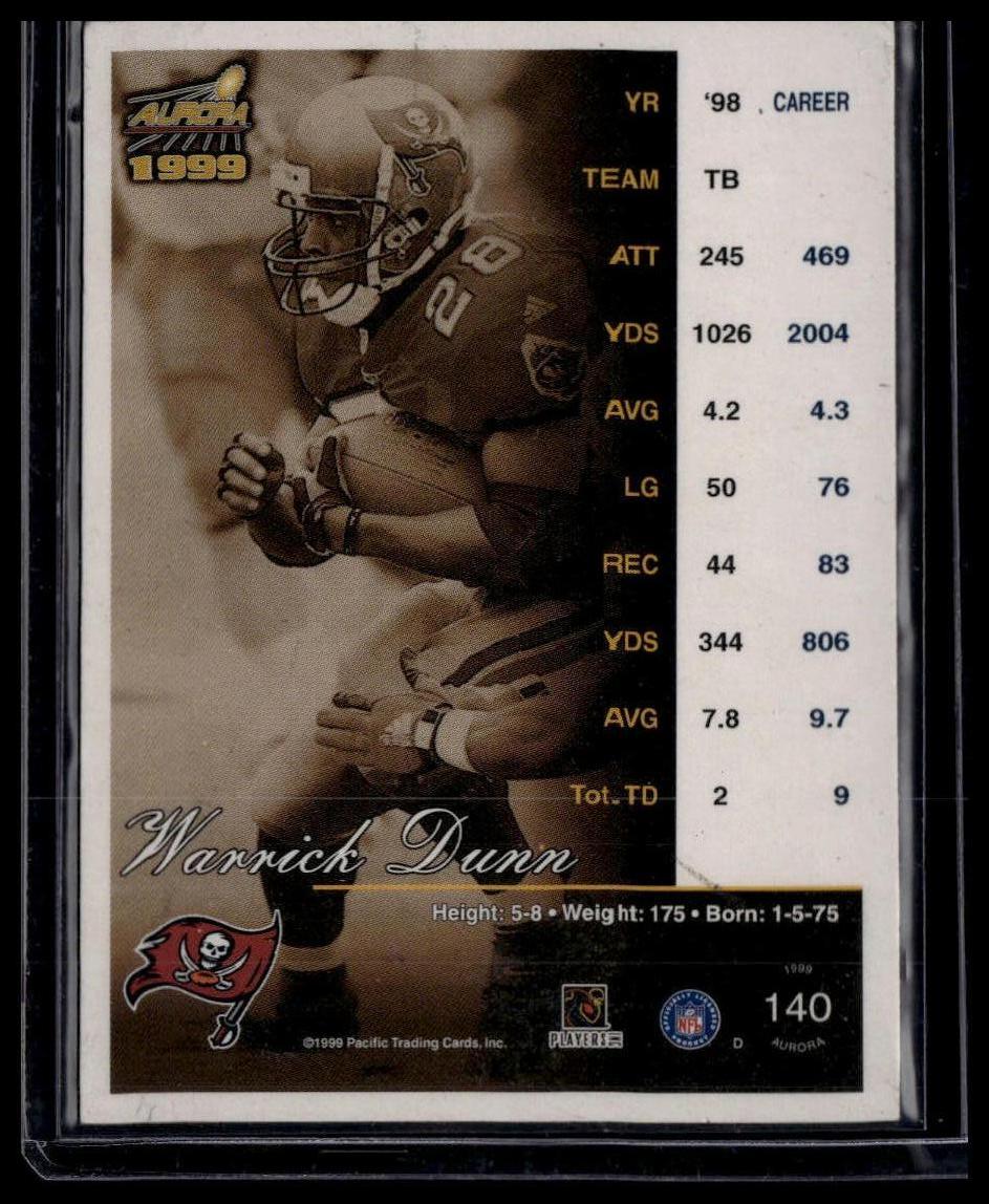 1999 Pacific Aurora #140 Warrick Dunn Pinstripes