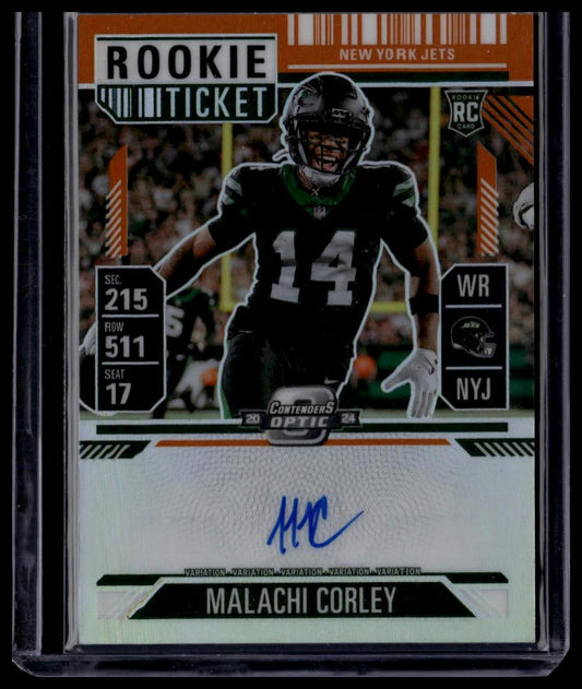 2024 Panini Contenders Optic #111b Malachi Corley Orange #/35