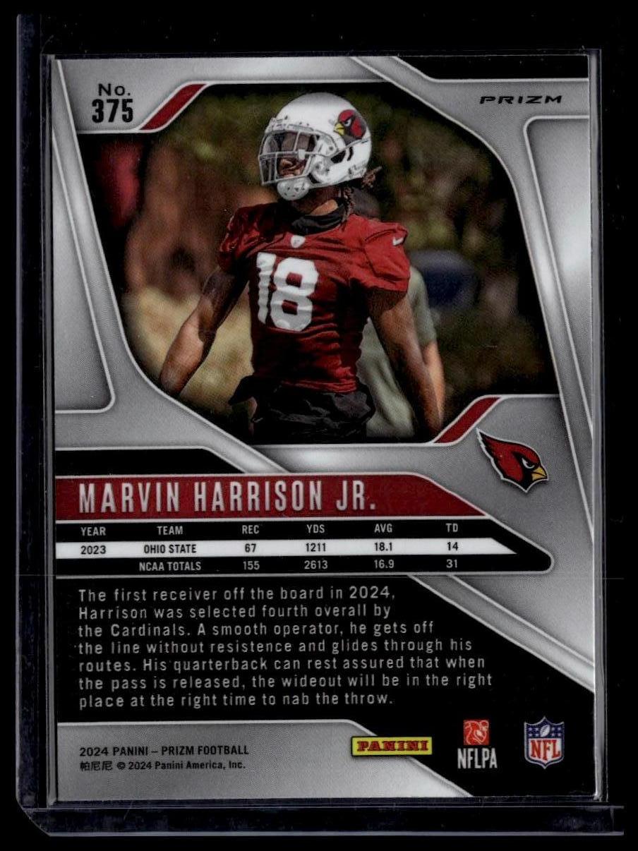 2024 Panini Prizm #375 Marvin Harrison Jr. Neon Green Pulsar