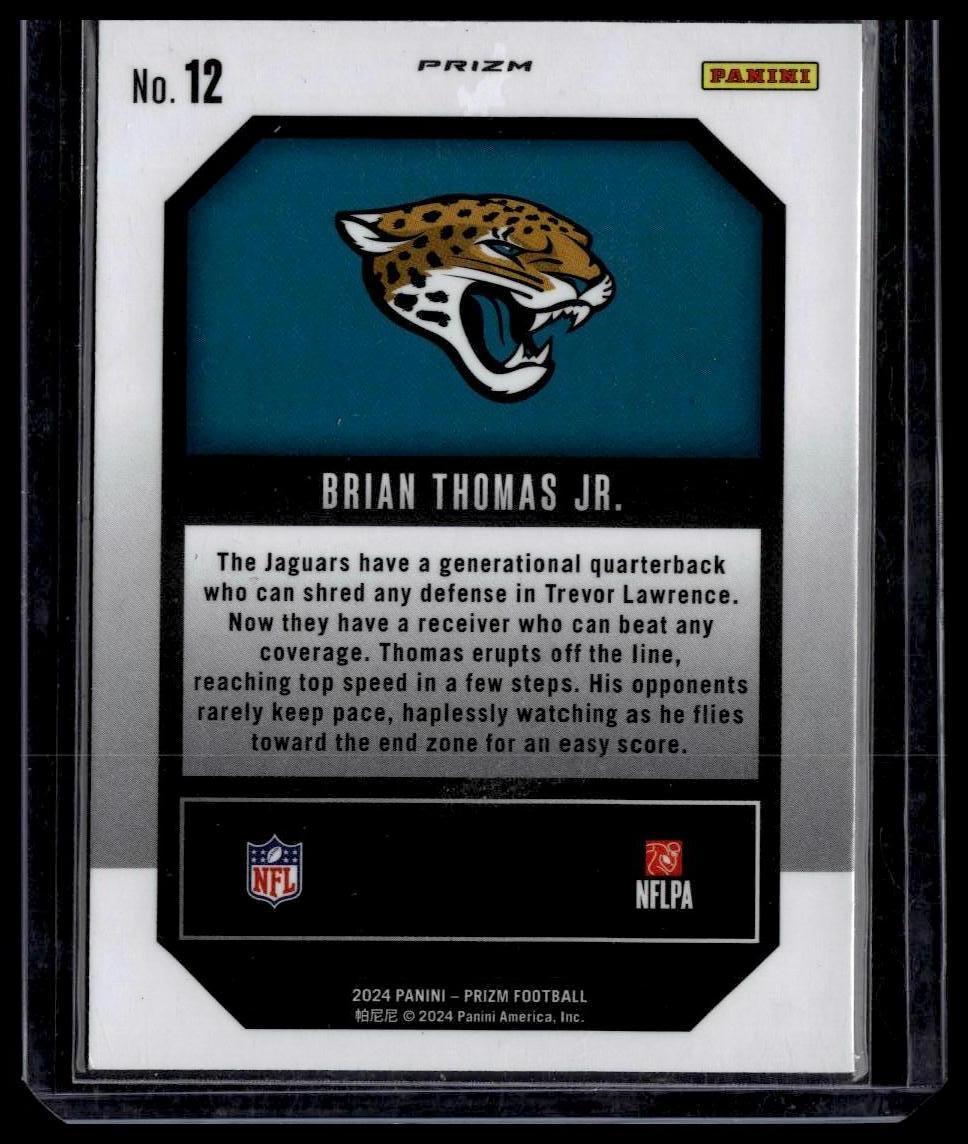 2024 Panini Prizm #12 Brian Thomas Jr. Emergent Green Wave Prizm