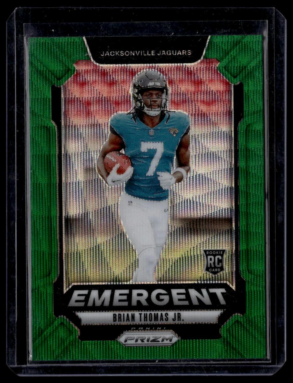 2024 Panini Prizm #12 Brian Thomas Jr. Emergent Green Wave Prizm