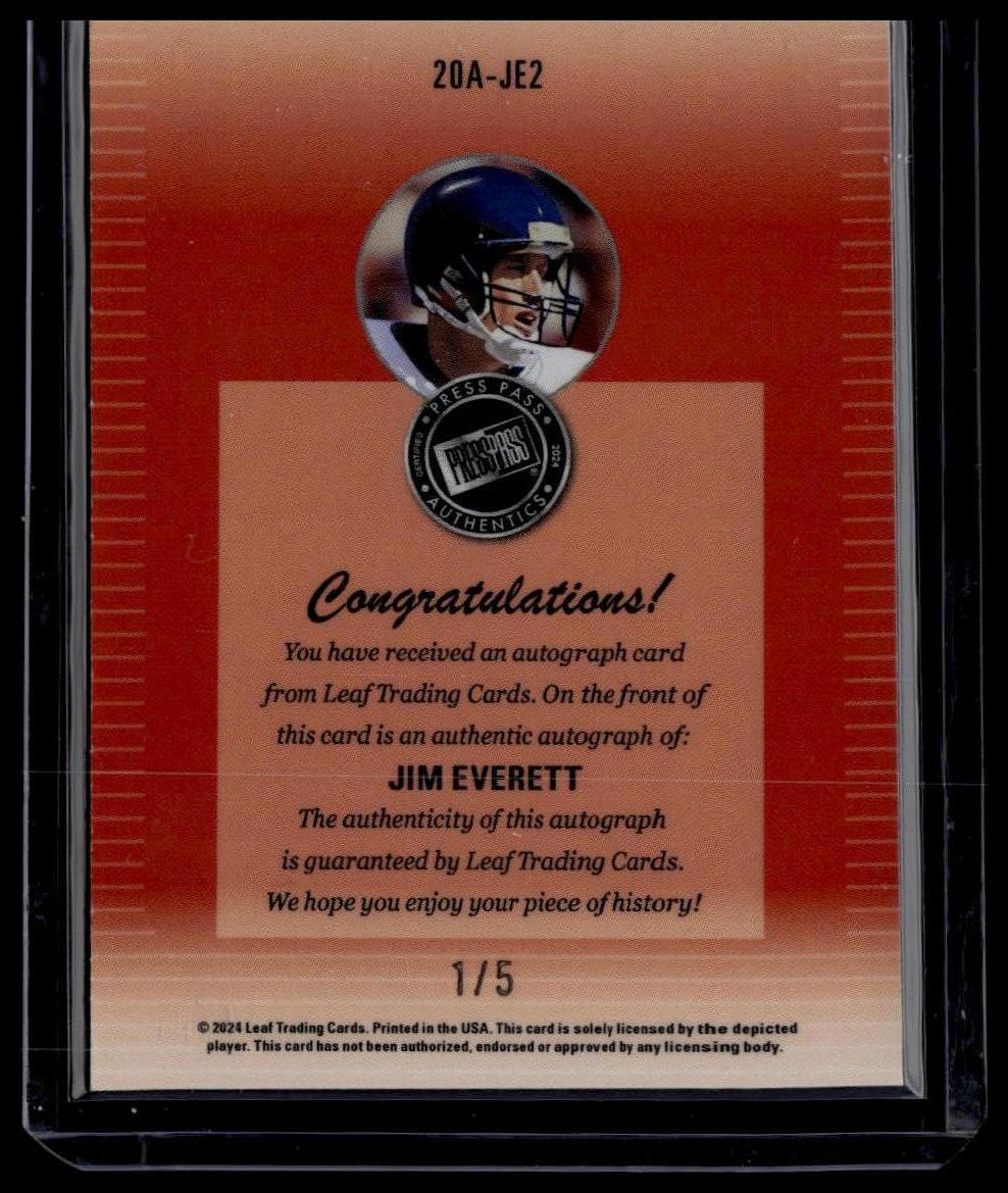 2024 Leaf Collective Press Pass 2000 Auto Shimmer Red Jim Everett /5