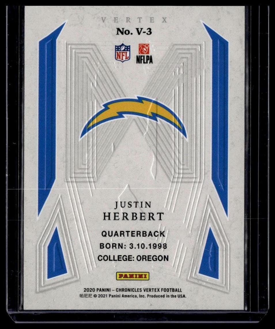 2020 Panini Chronicles #V-3 Justin Herbert Vertex