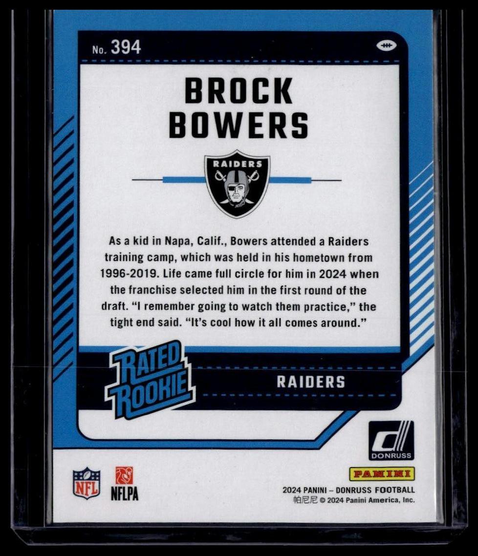 2024 Donruss #394 Brock Bowers Season Stat Line #/500
