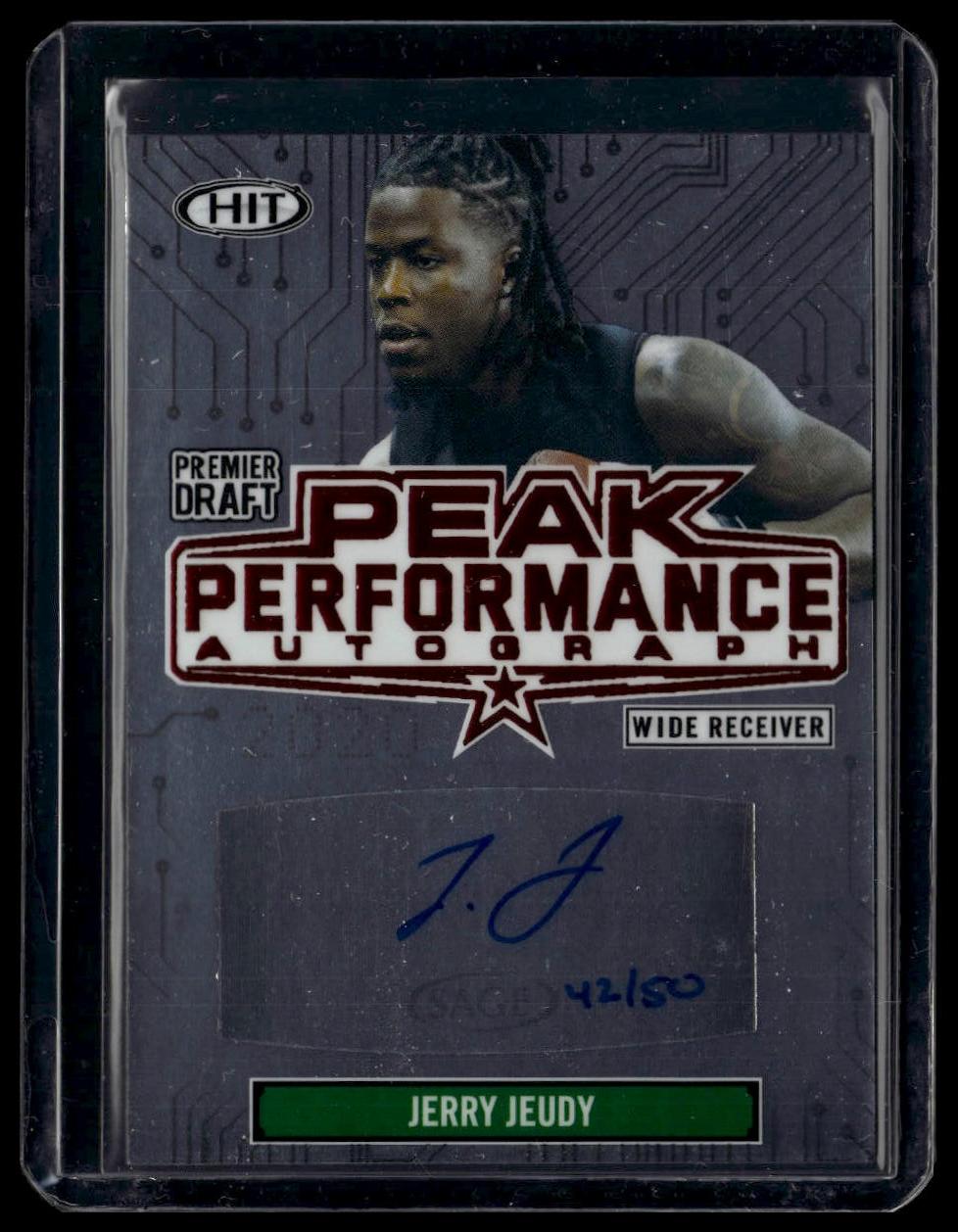 2020 SAGE HIT #PK-JJ2 Jerry Jeudy Peak Performance Autographs Red #/50