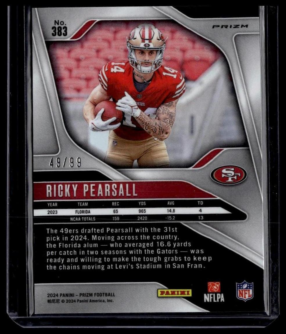 2024 Panini Prizm #383 Ricky Pearsall Purple Wave #/99