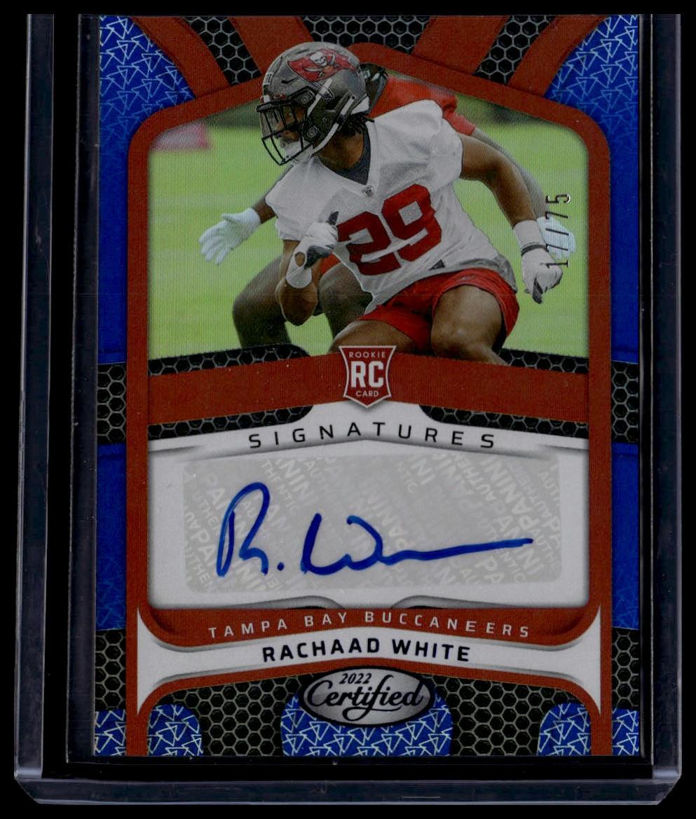 2022 Panini Certified #RS-RW Rachaad White Rookie Signatures Mirror Blue #/75