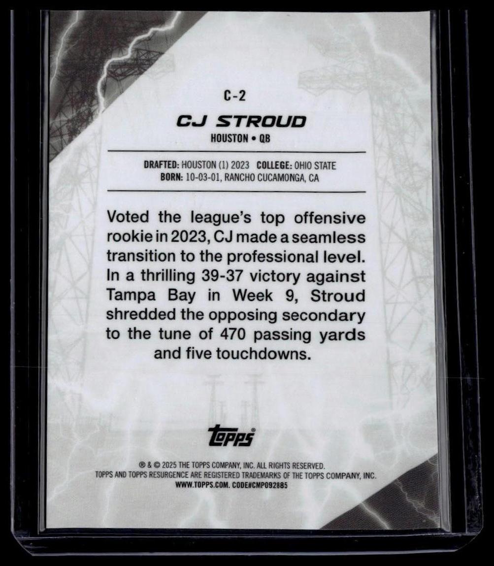 2024 Topps Resurgence #C-2 CJ Stroud Conductors Gold Power Surge #/50