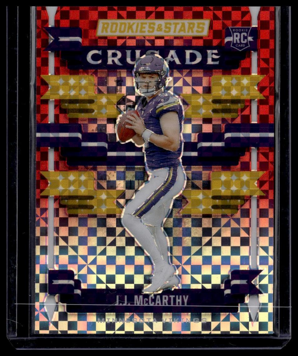 2024 Panini Rookies & Stars #C-JMY J.J. McCarthy Crusade Red Plaid