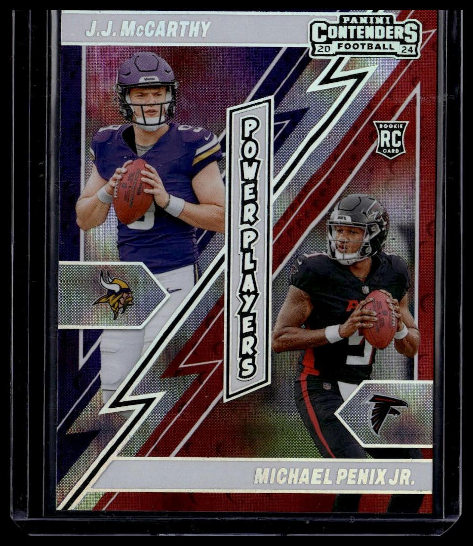 2024 Panini Contenders #21 J.J. McCarthy / Michael Penix Jr. Power Players