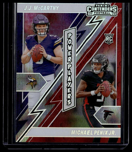 2024 Panini Contenders #21 J.J. McCarthy / Michael Penix Jr. Power Players