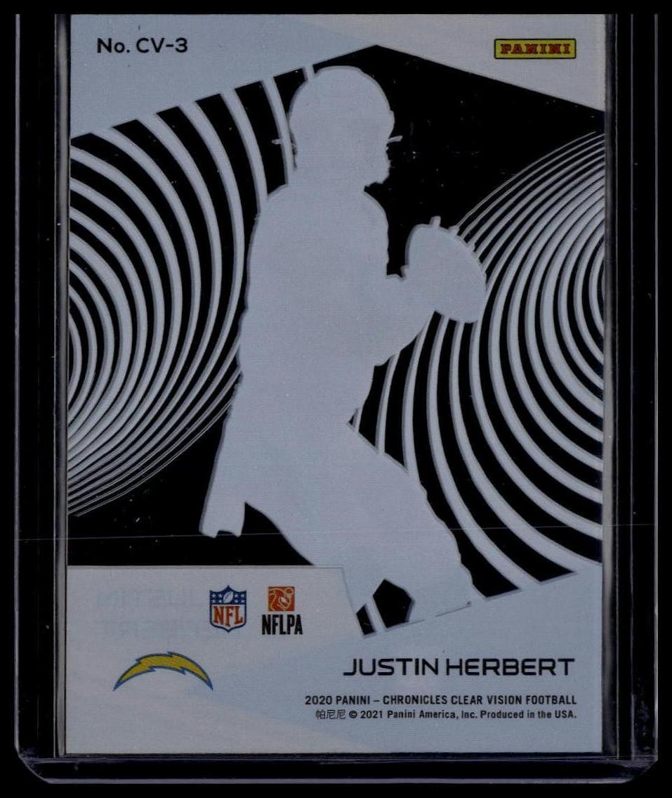 2020 Panini Chronicles #CV-3 Justin Herbert Clear Vision Rookies