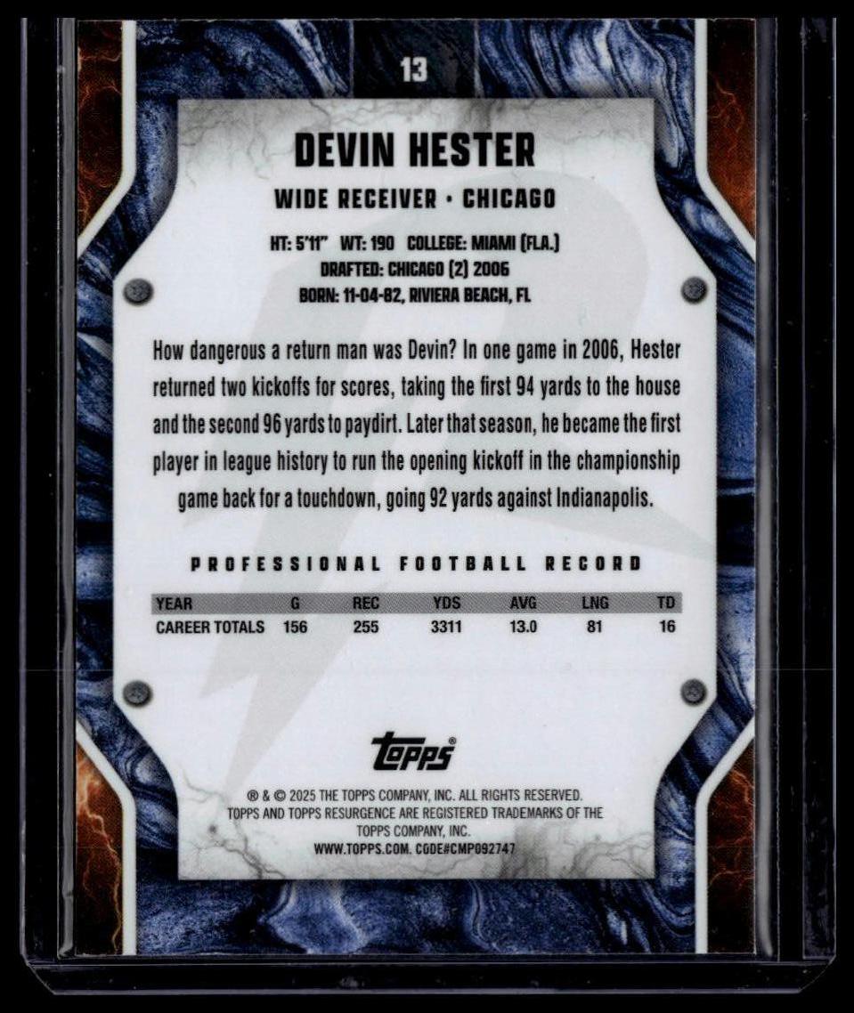 2024 Topps Resurgence #13 Devin Hester Surge #/399