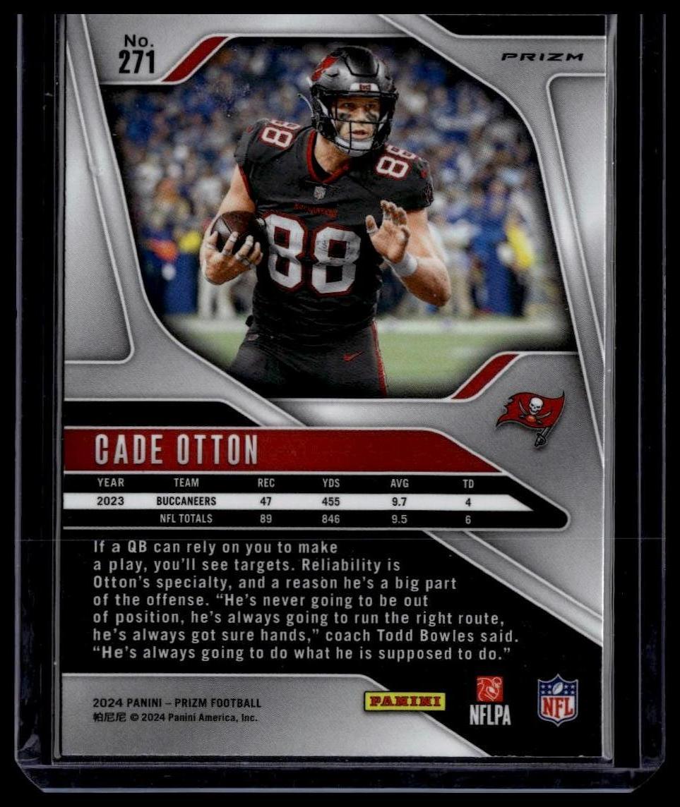 2024 Panini Prizm #271 Cade Otton Black and Red Checker