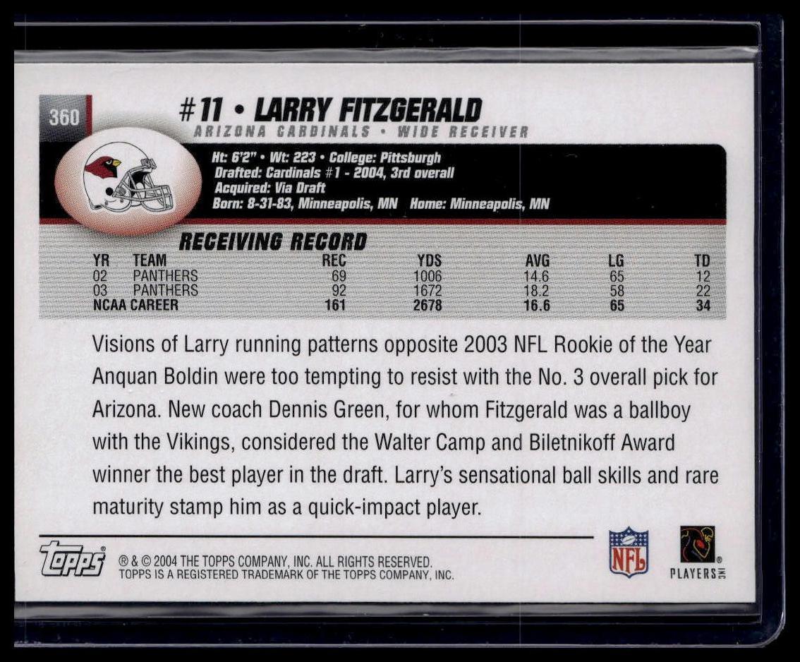 2004 Topps #360 Larry Fitzgerald