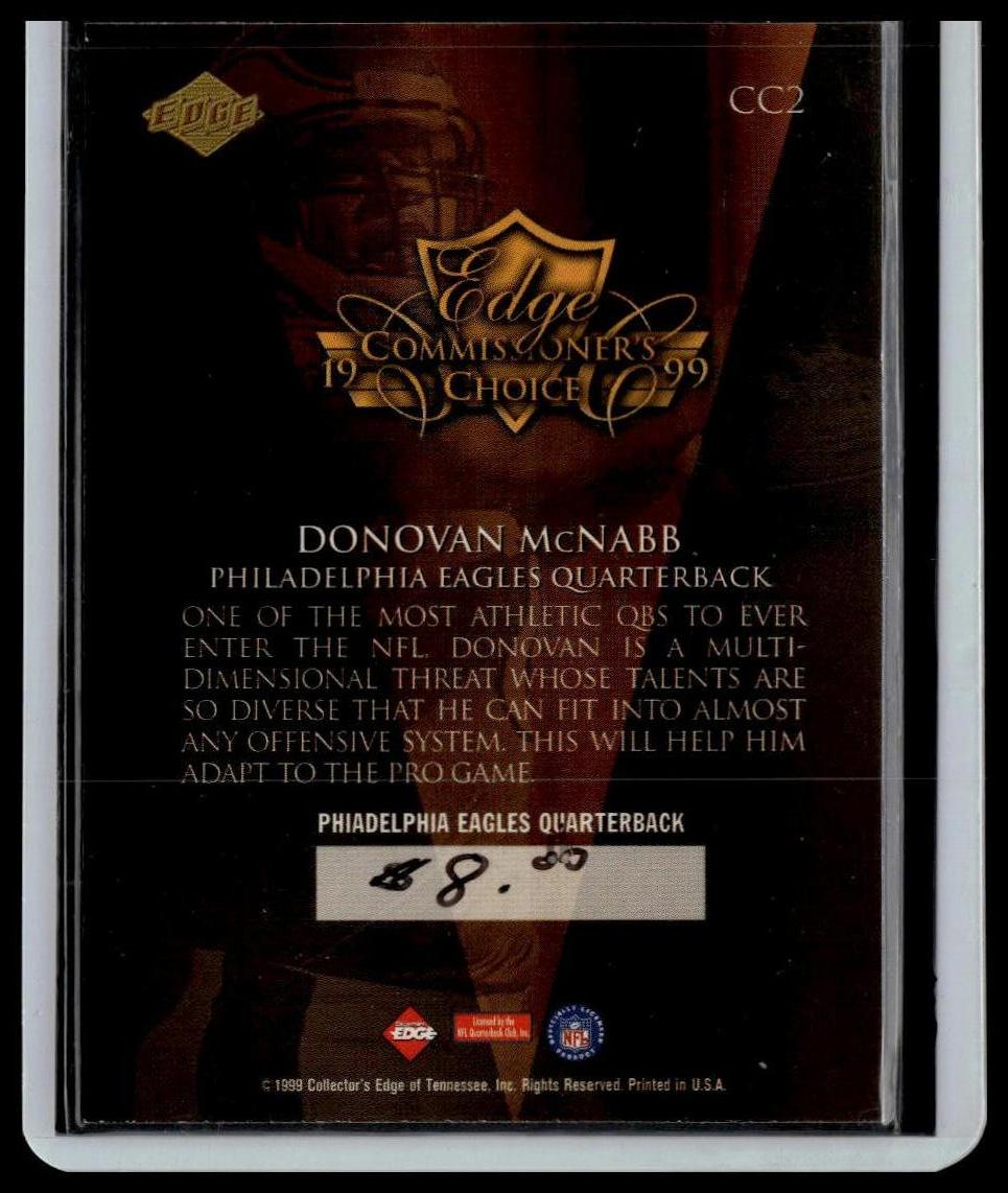 1999 Collector's Edge Triumph #CC2 Donovan McNabb Commissioner's Choice
