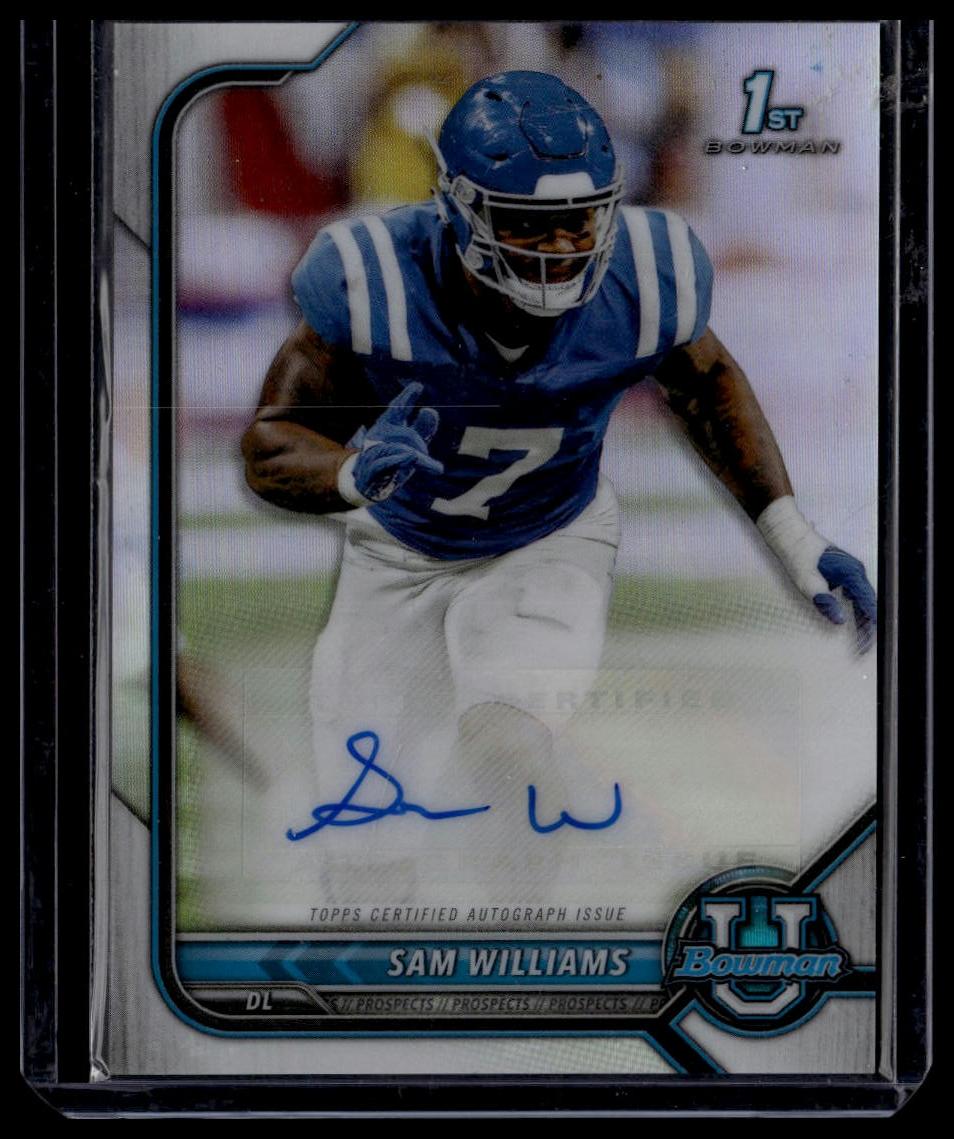 2021-22 Bowman University Sam Williams Chrome Prospects Autographs