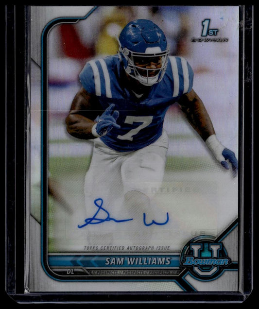 2021-22 Bowman University Sam Williams Chrome Prospects Autographs