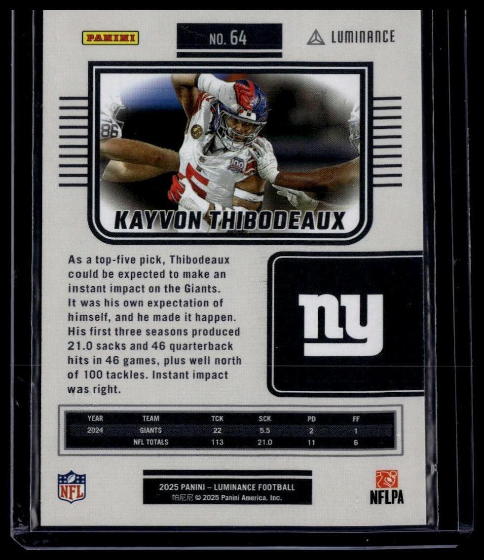 2025 Panini Luminance #64 Kayvon Thibodeaux Teal #/35