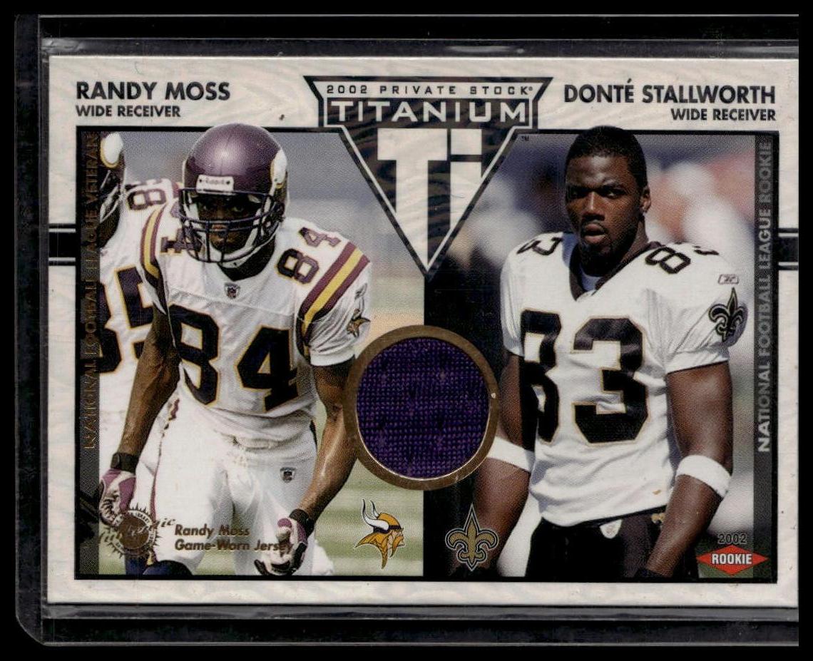 2002 Pacific Private Stock Titanium #142 Moss/Stallworth MEM /500