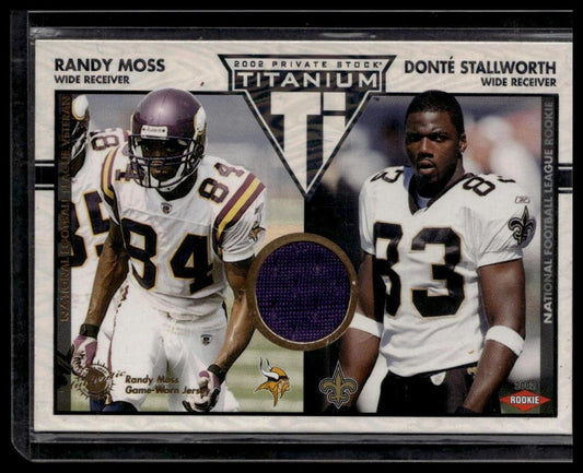 2002 Pacific Private Stock Titanium #142 Moss/Stallworth MEM /500