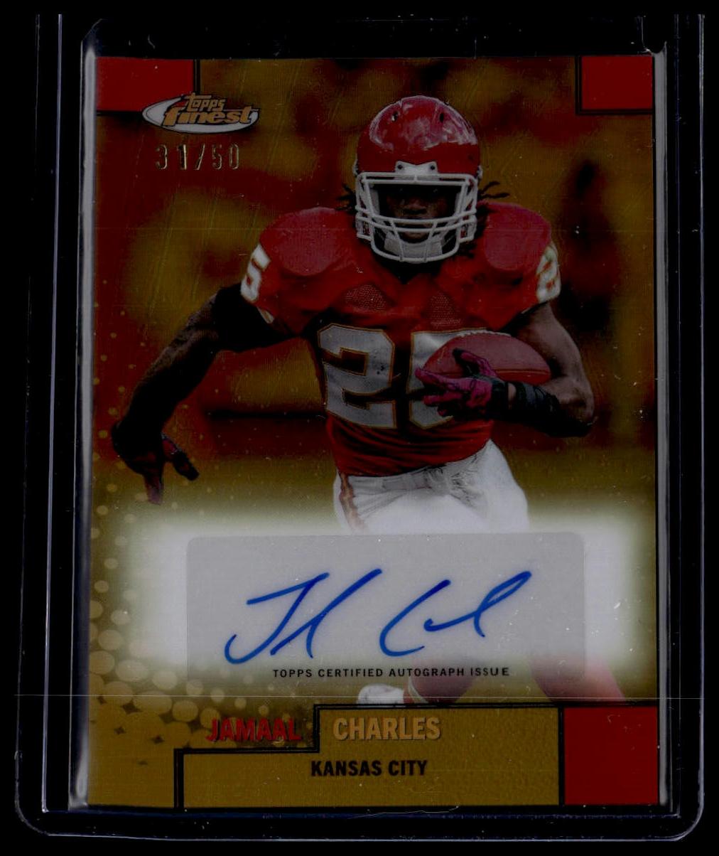 2024 Finest #FBA-JC Jamaal Charles Flashback Autographs Gold Refractor #/50