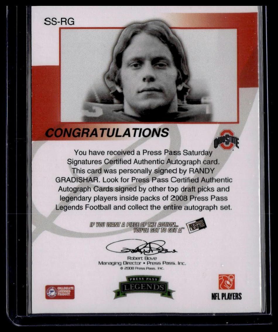 2008 Press Pass Legends #SS-RG Randy Gradishar Saturday Signatures