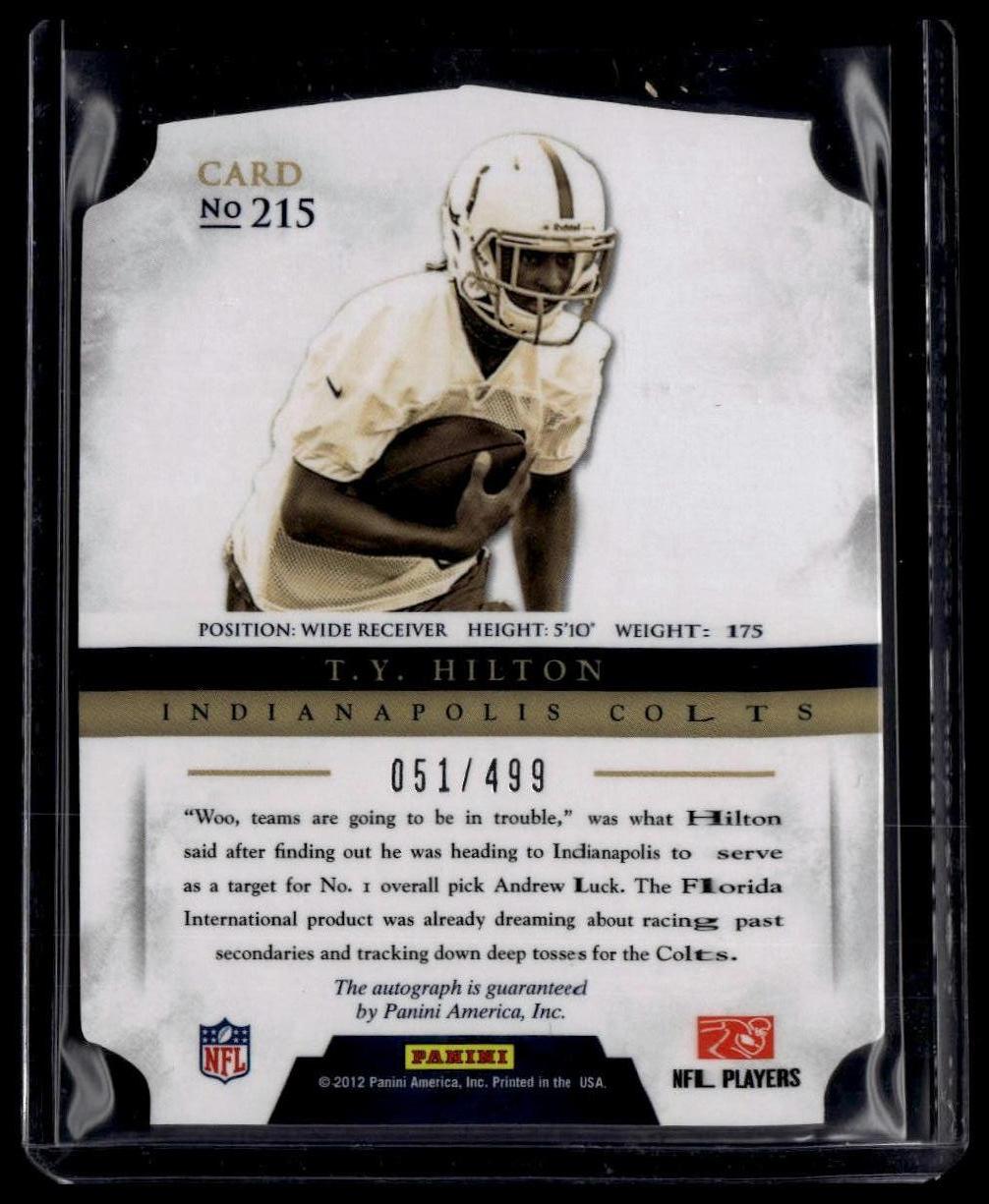 2012 Panini Prominence #215 T.Y. Hilton #/499