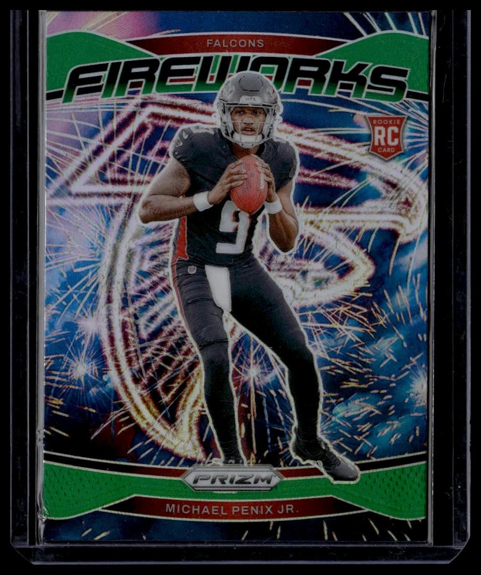 2024 Panini Prizm #16 Michael Penix Jr. Fireworks Green Prizm