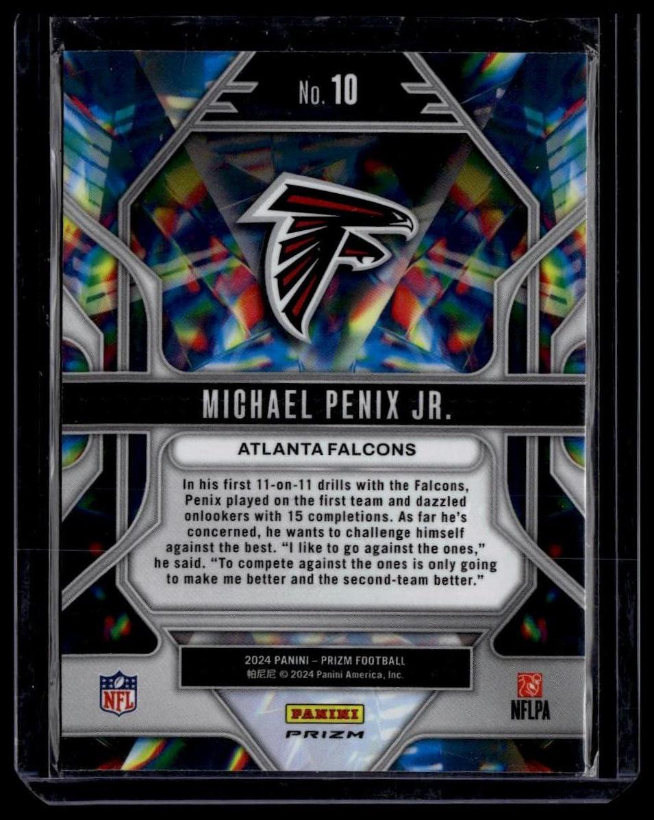2024 Panini Prizm #10 Michael Penix Jr. Prizmatic Green Prizm