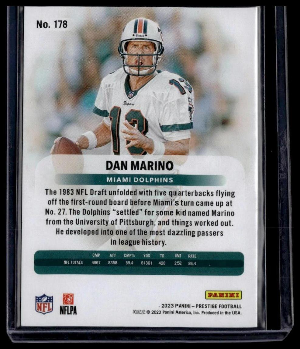 2023 Panini Prestige #178 Dan Marino Xtra Points Pink #/25