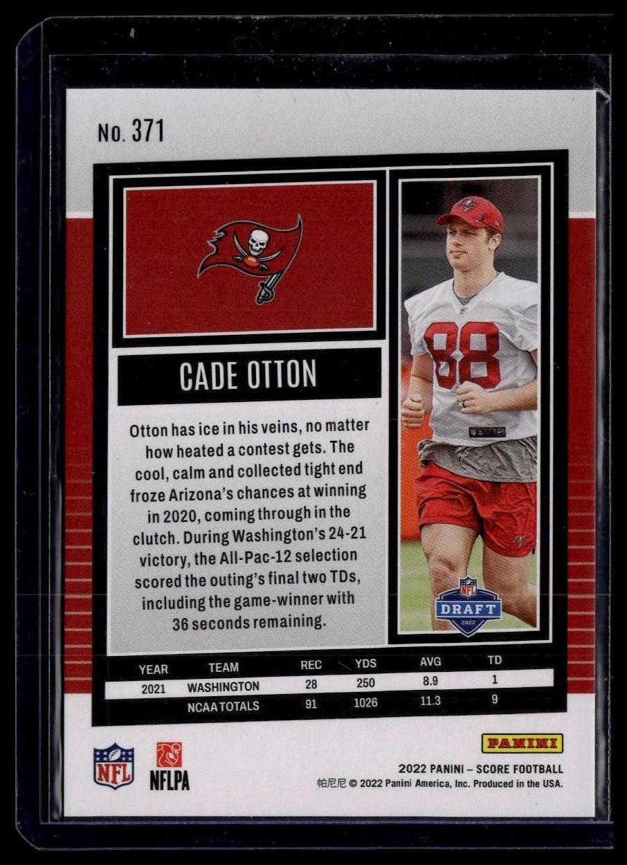 2022 Score #371 Cade Otton Cubic #/299