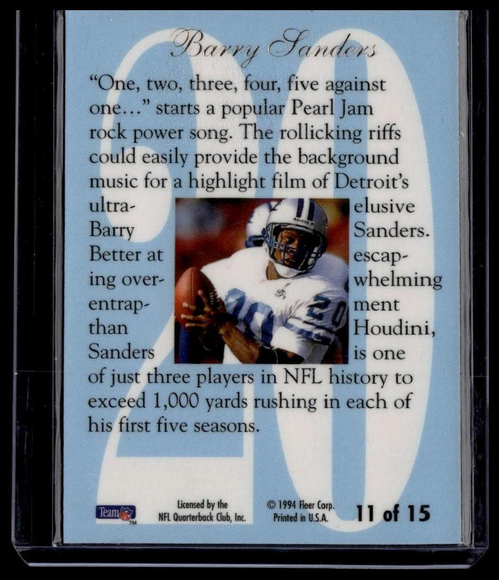 1994 Ultra #11 Barry Sanders Flair Hot Numbers