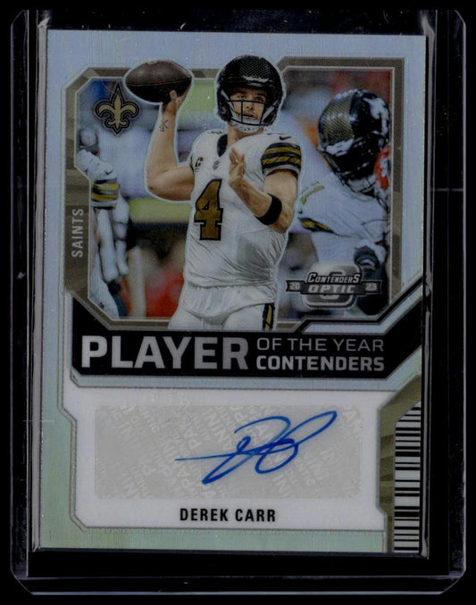 2023 Panini Contenders Optic Derek Carr POY Contenders Autographs #/50