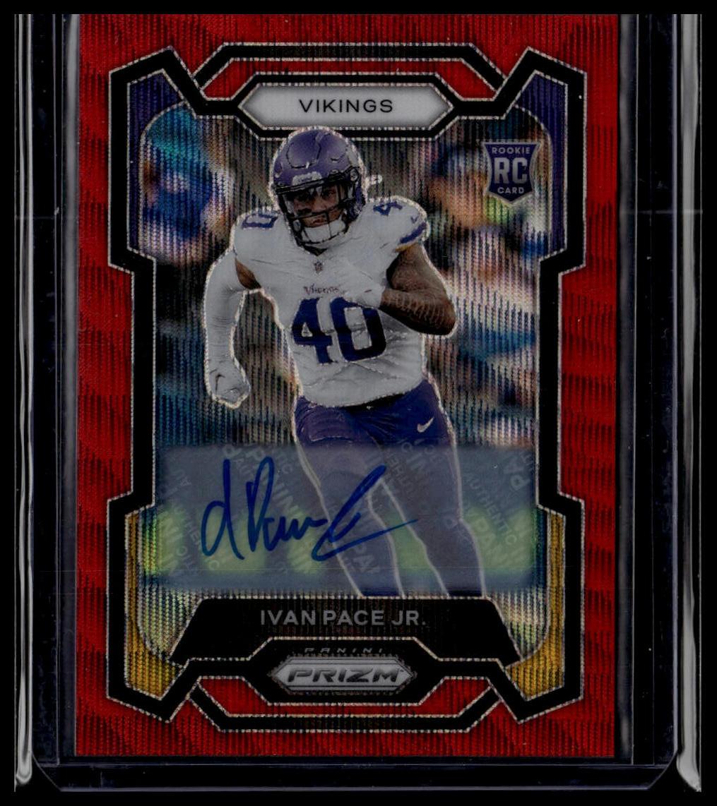2023 Panini Prizm #366 Ivan Pace Jr. Rookie Autographs Prizm Red Wave #/149